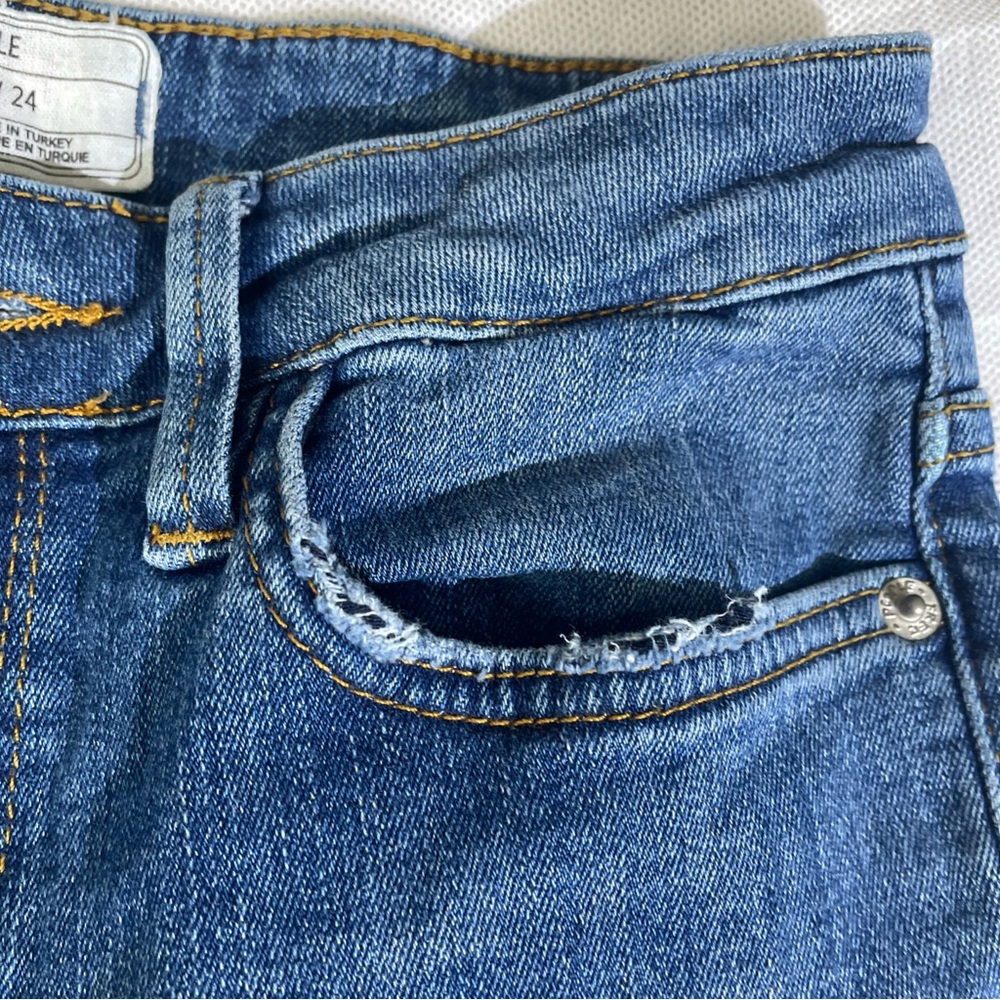 FP Free People Skinny Jeans Women's Size W24 Blue Mid Rise Medium Wash 5-Pocket - Picture 8 of 14